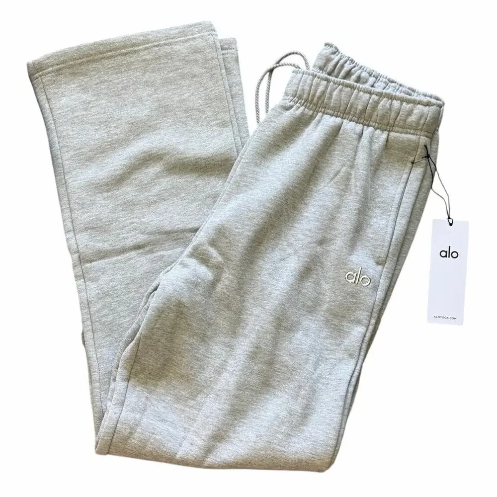 Alo Yoga Accolade Hoodie Sweatpants Set Athletic Heather Grey Large NWT